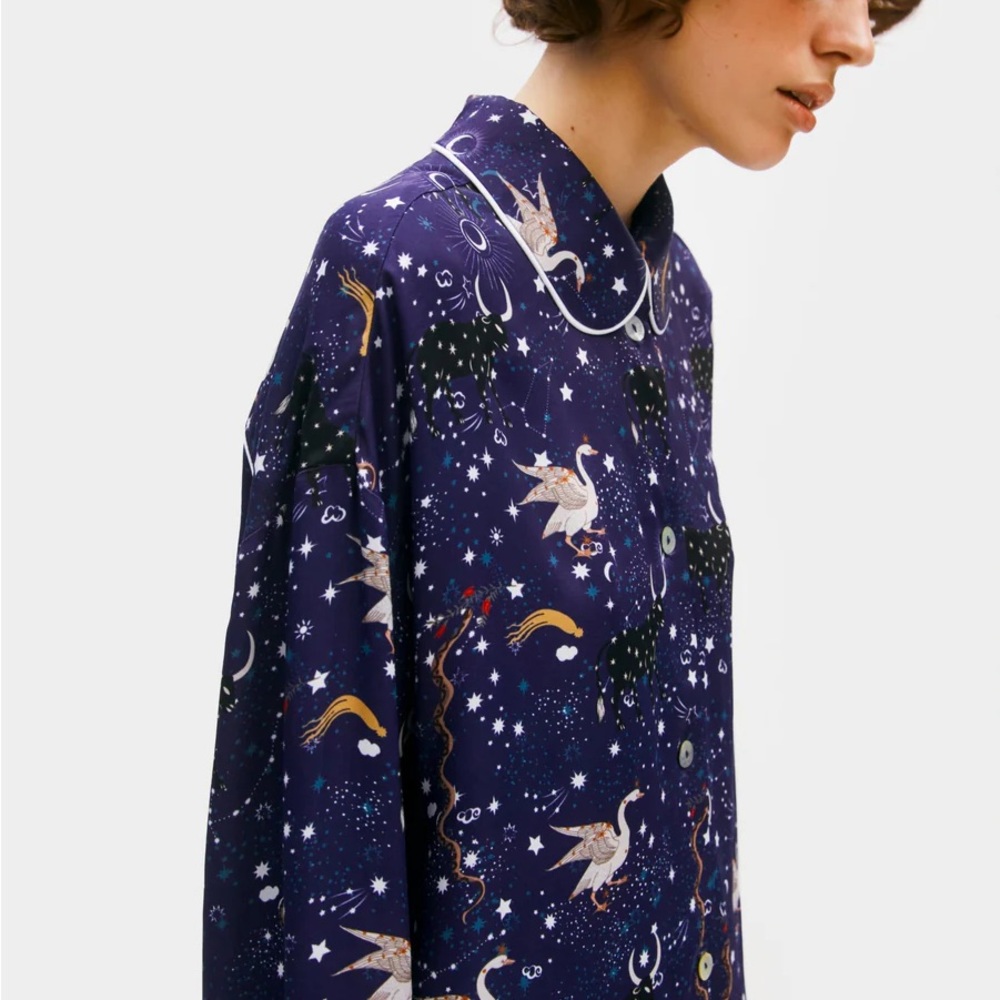 Sleeper blue celestial constellation Starry Night mystic pastelle Pajama Set